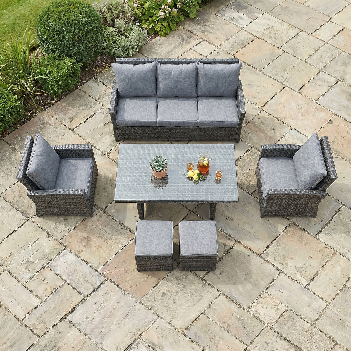 Bracken Outdoors Moreton Lounge Sofa Rattan Casual Dining Garden Furniture Set