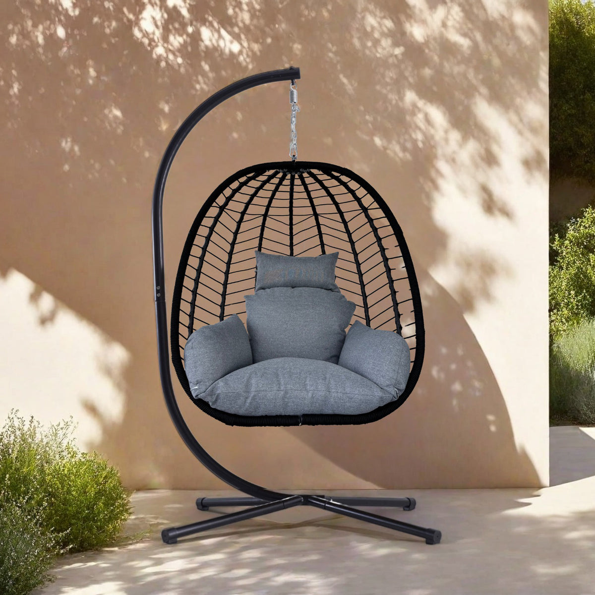 Bracken Outdoors Lindos Rope Folding Hanging Egg Chair