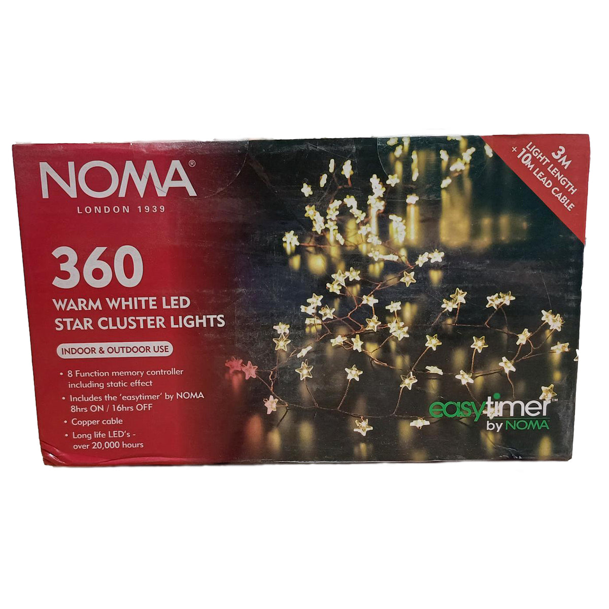 Noma Christmas Warm White LED Star Cluster Lights