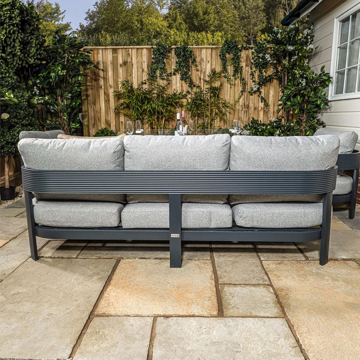 Bracken Outdoors Nevada Anthracite Ripple Aluminium Lounge Garden Furniture Sofa Set