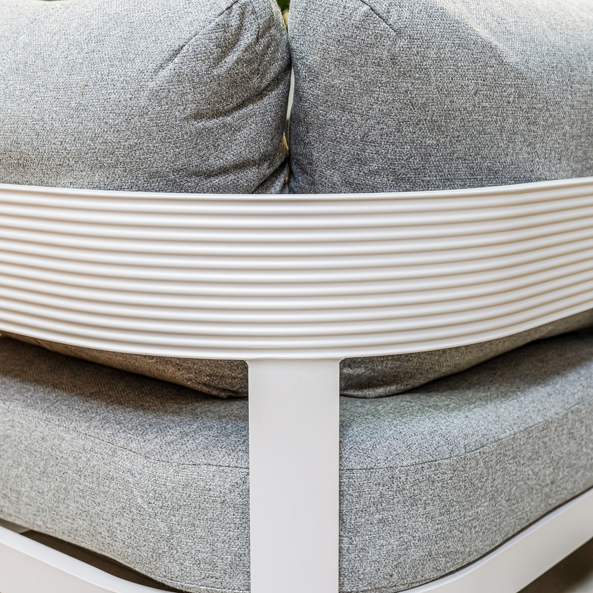 Bracken Outdoors Nevada Warm Grey Ripple Aluminium Rectangular Corner Sofa Set with Height Adjustable Table