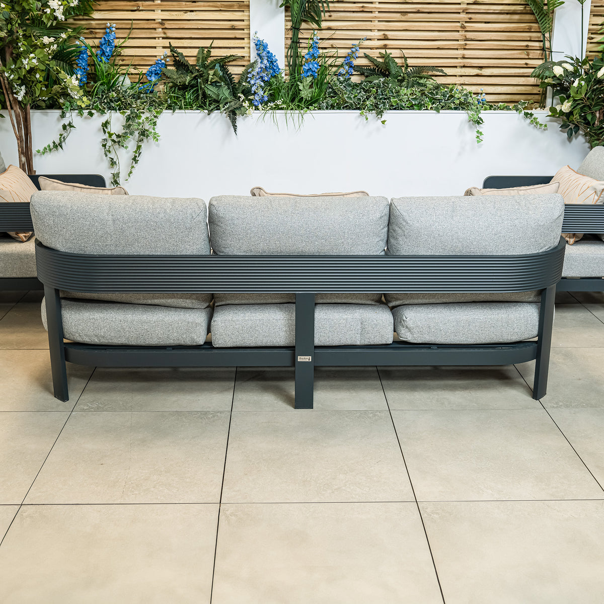 Bracken Outdoors Nevada Anthracite Ripple Aluminium Lounge Sofa Set with Coffee Table