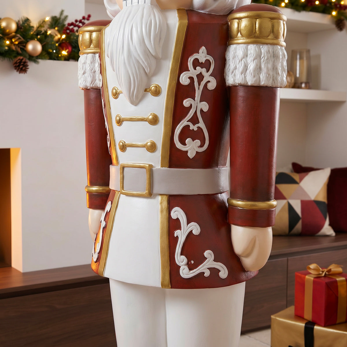 5.5ft Traditional Christmas Nutcracker Soldier Matt Red and White with LED Lights