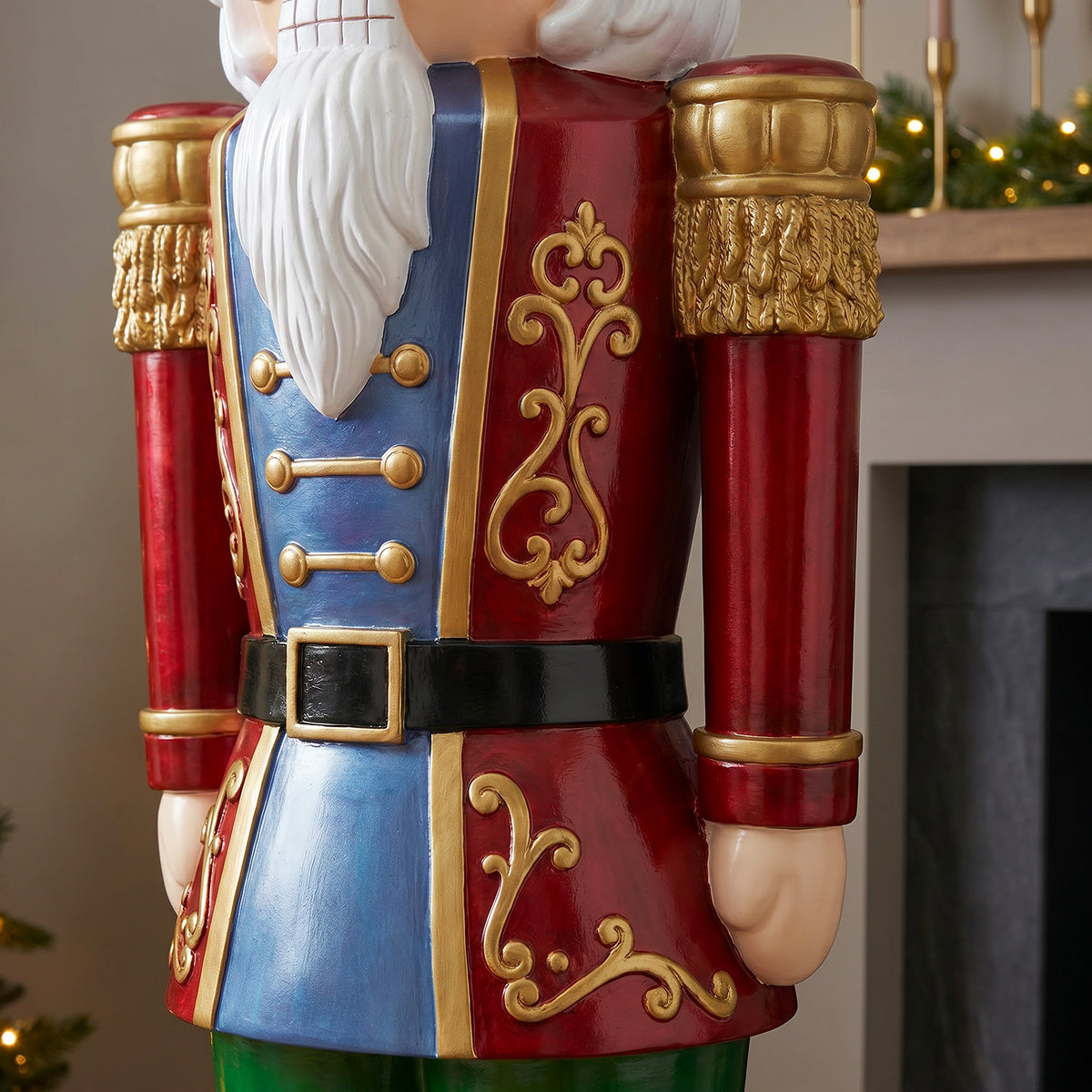 5.5ft Large Traditional Christmas Nutcracker Soldier Red Blue and Green with LED Lights