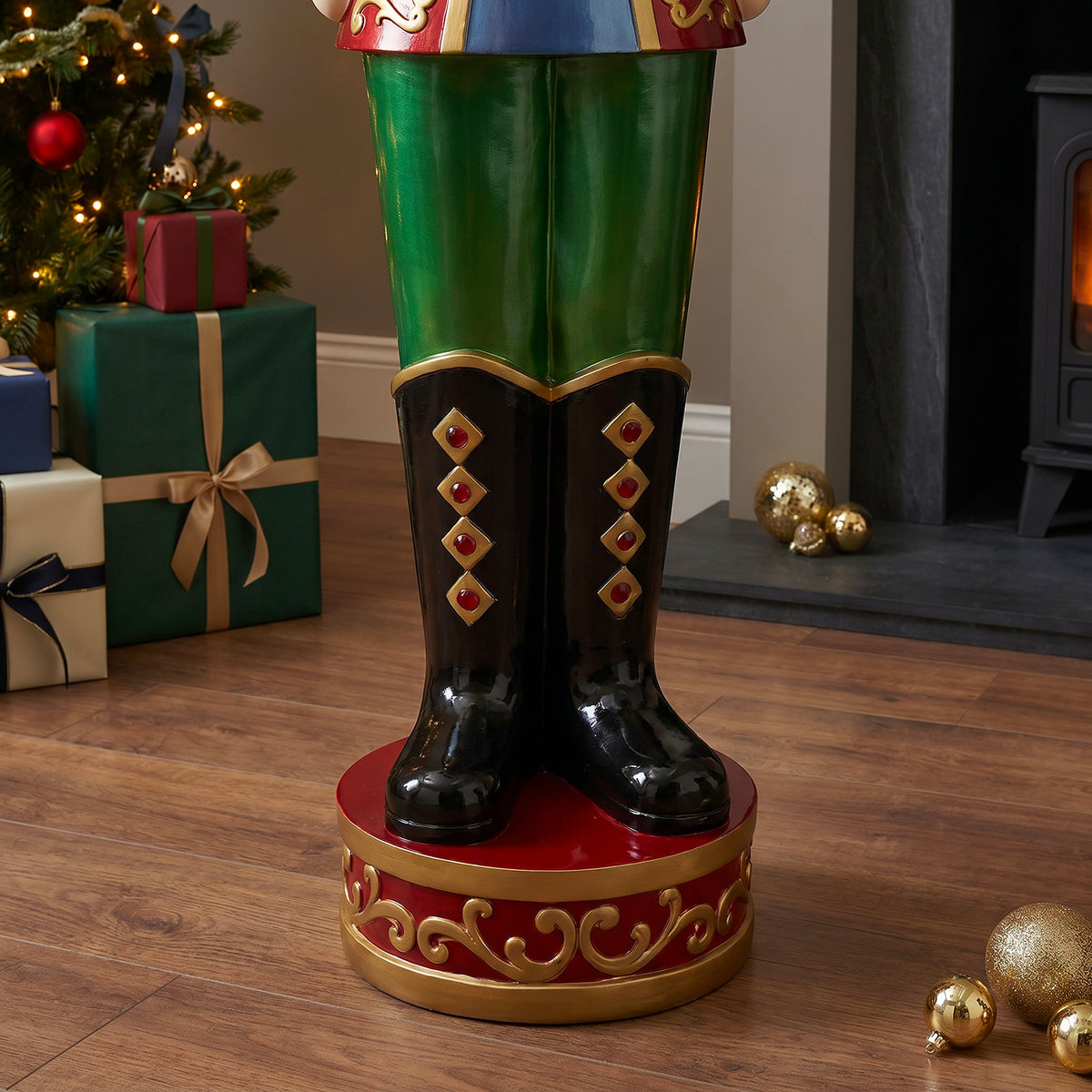 5.5ft Large Traditional Christmas Nutcracker Soldier Red Blue and Green with LED Lights
