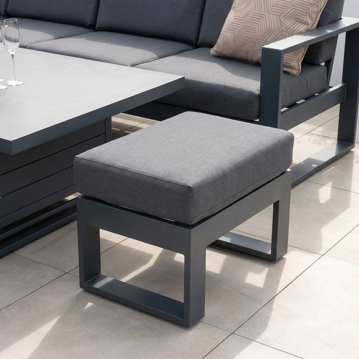 Bracken Outdoors Portland Aluminium Corner Garden Furniture Set with Adjustable Table