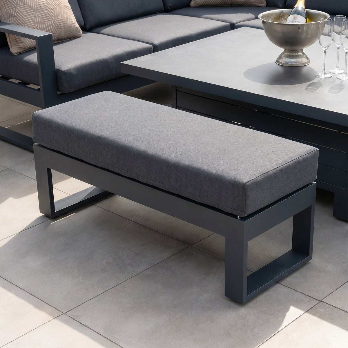 Bracken Outdoors Portland Aluminium Corner Garden Furniture Set with Adjustable Table