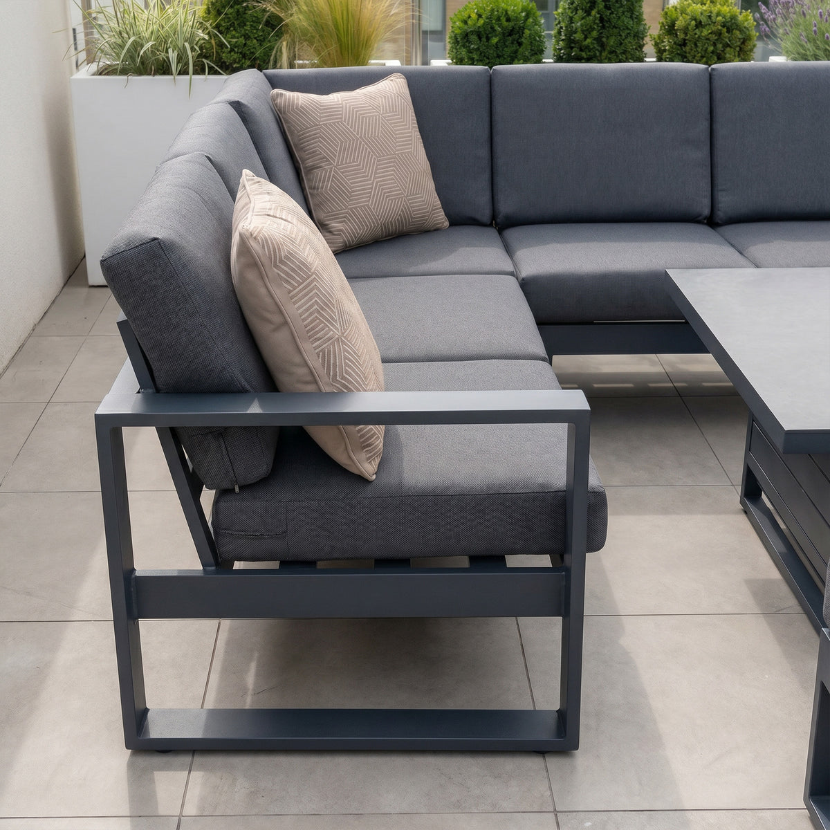 Bracken Outdoors Portland Aluminium Corner Garden Furniture Set with Adjustable Table