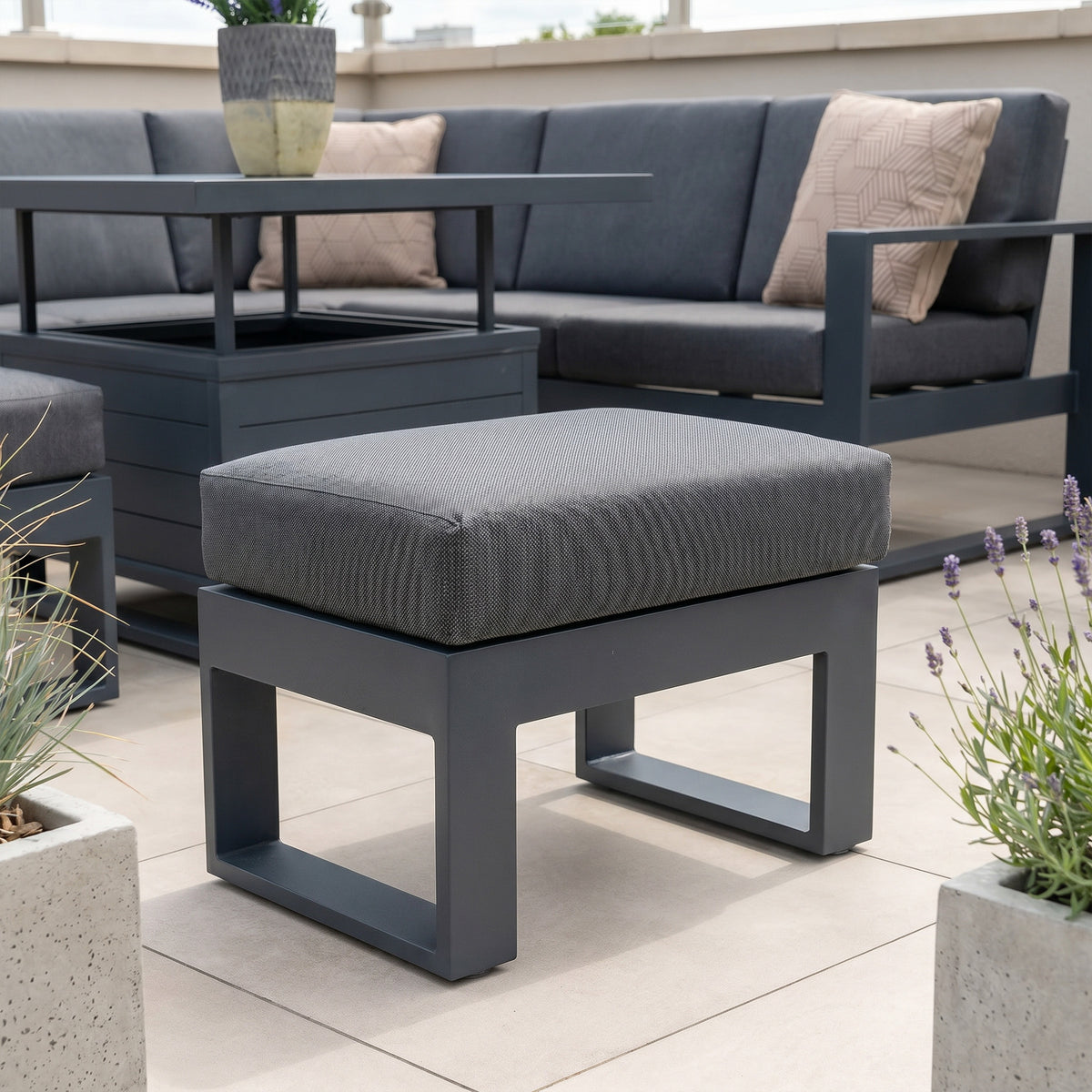 Bracken Outdoors Portland Aluminium Compact Corner Garden Furniture Set with Adjustable Table
