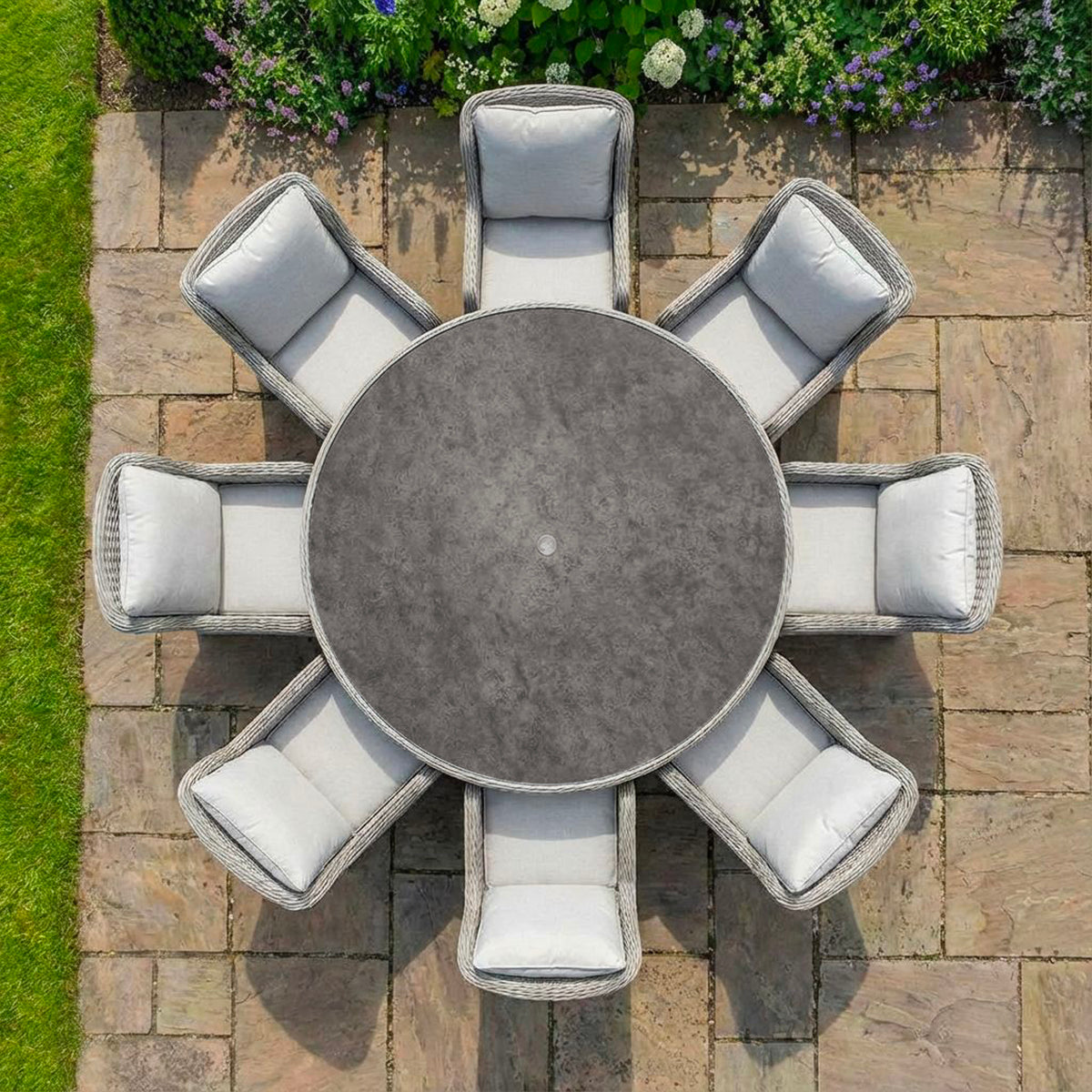 Bracken Outdoors Richmond 8 Seat Rattan Round Garden Furniture Dining Set