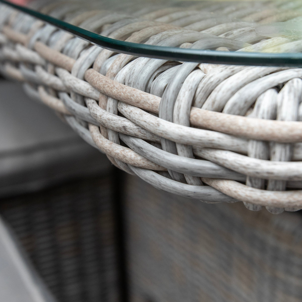 Bracken Outdoors Richmond Rectangular Rattan Corner Sofa Garden Furniture Set with Fire Pit Table