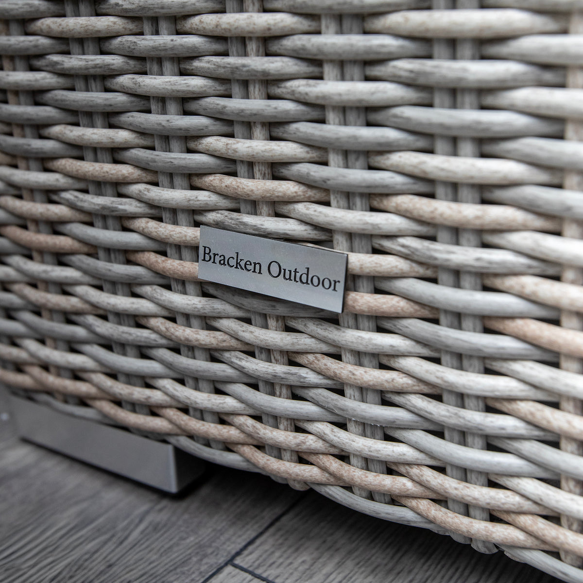 Bracken Outdoors Richmond Rectangular Rattan Corner Sofa Garden Furniture Set with Fire Pit Table