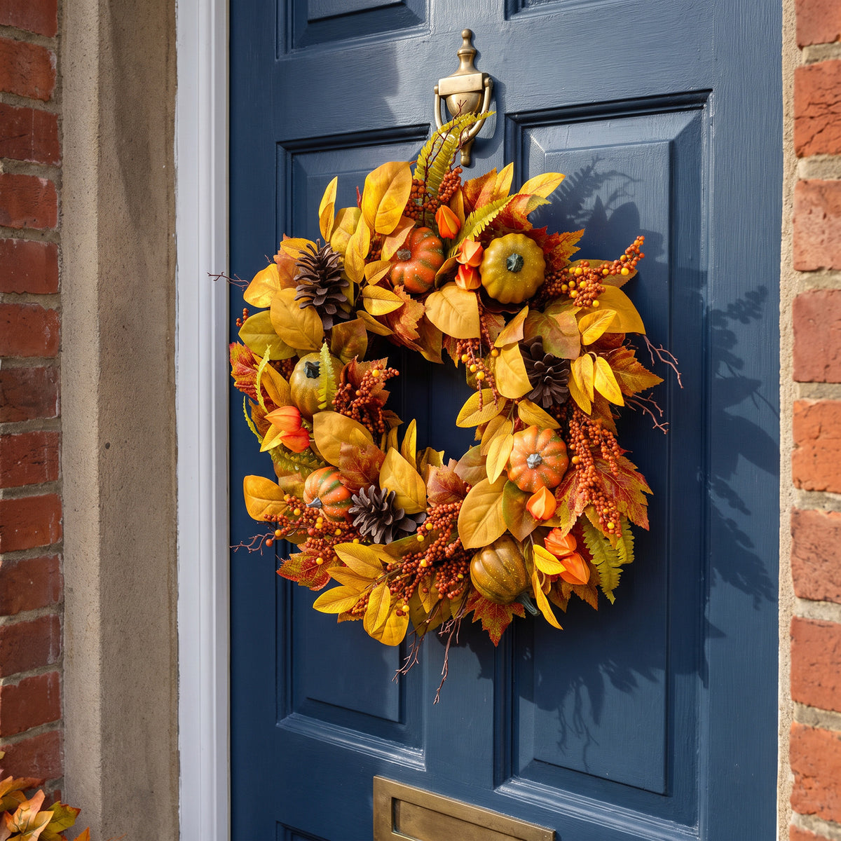 The Christmas Centre 26in Prelit Cedar Autumn Wreath with Warm White Battery Operated LED Lights