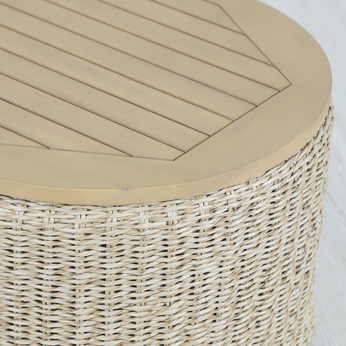 Bracken Outdoors Florence Acacia and Twisted Rattan Lounge Sofa Garden Furniture Set with Coffee Table