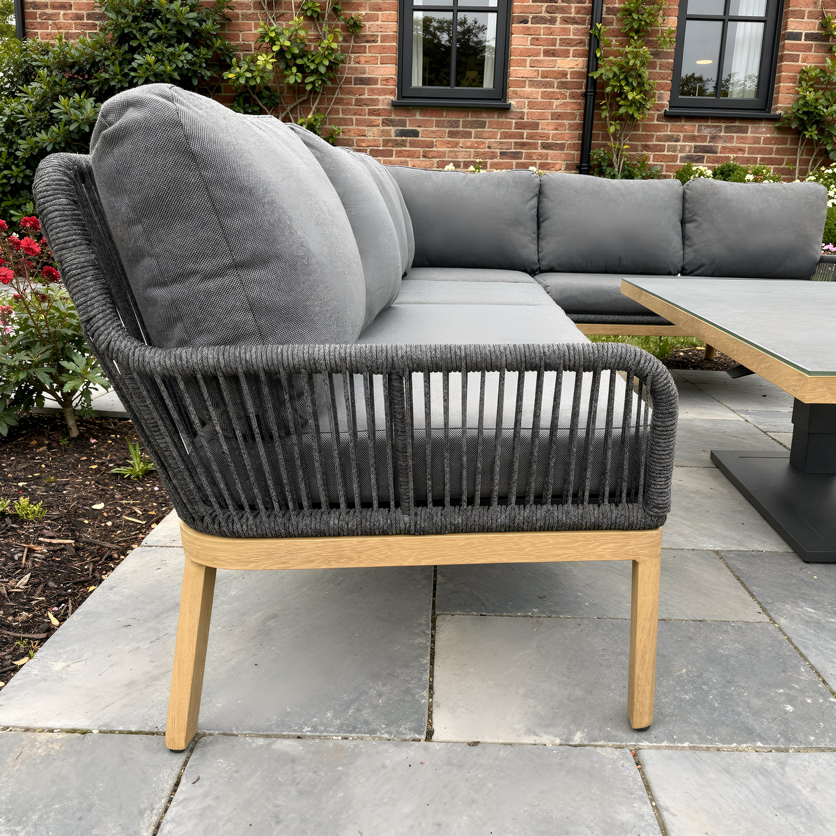 Bracken Outdoors Santiago Corner Sofa Set with Height Adjustable Rectangular Table