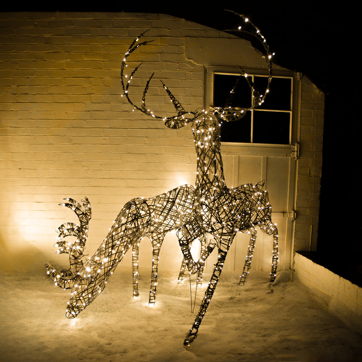 Christmas Reindeer Grand Stag and Grazing Stag Outdoor Light Set