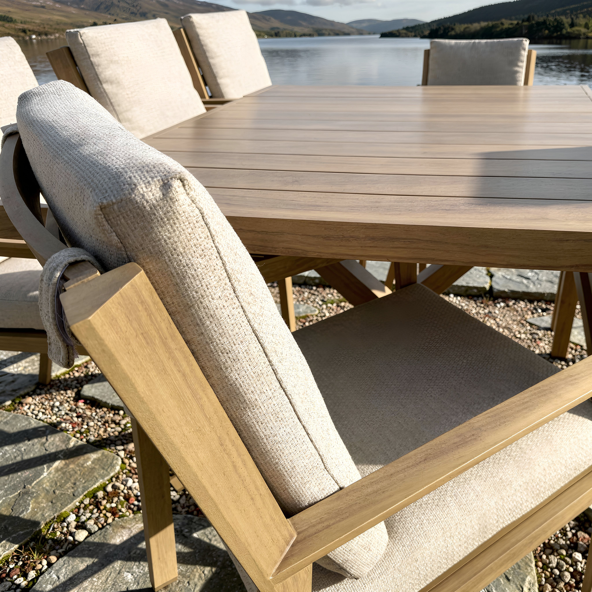 Bracken Outdoors Seville Aluminium Extending Table 8 Seat Garden Furniture Dining Set