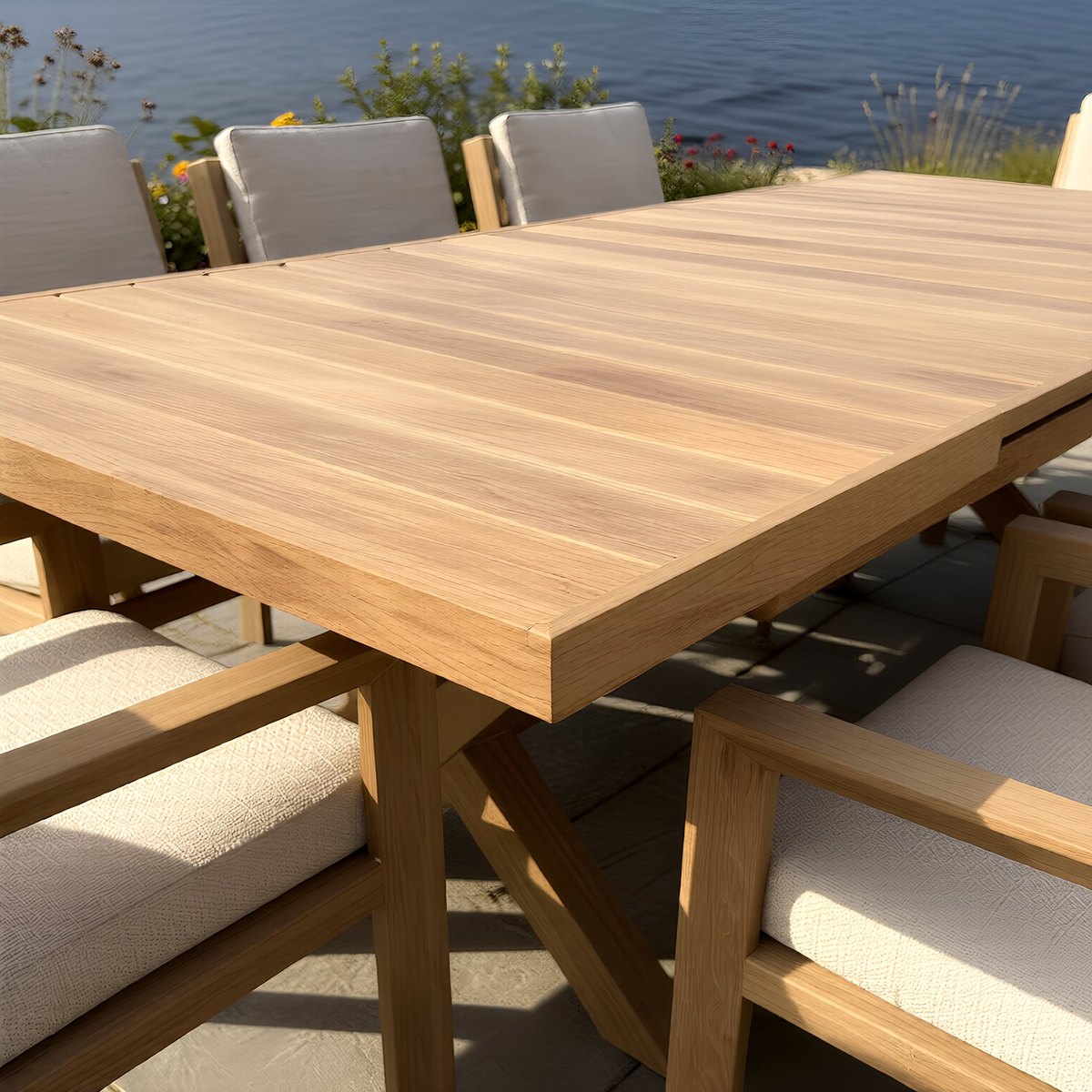 Bracken Outdoors Seville Aluminium Extending Table 8 Seat Garden Furniture Dining Set