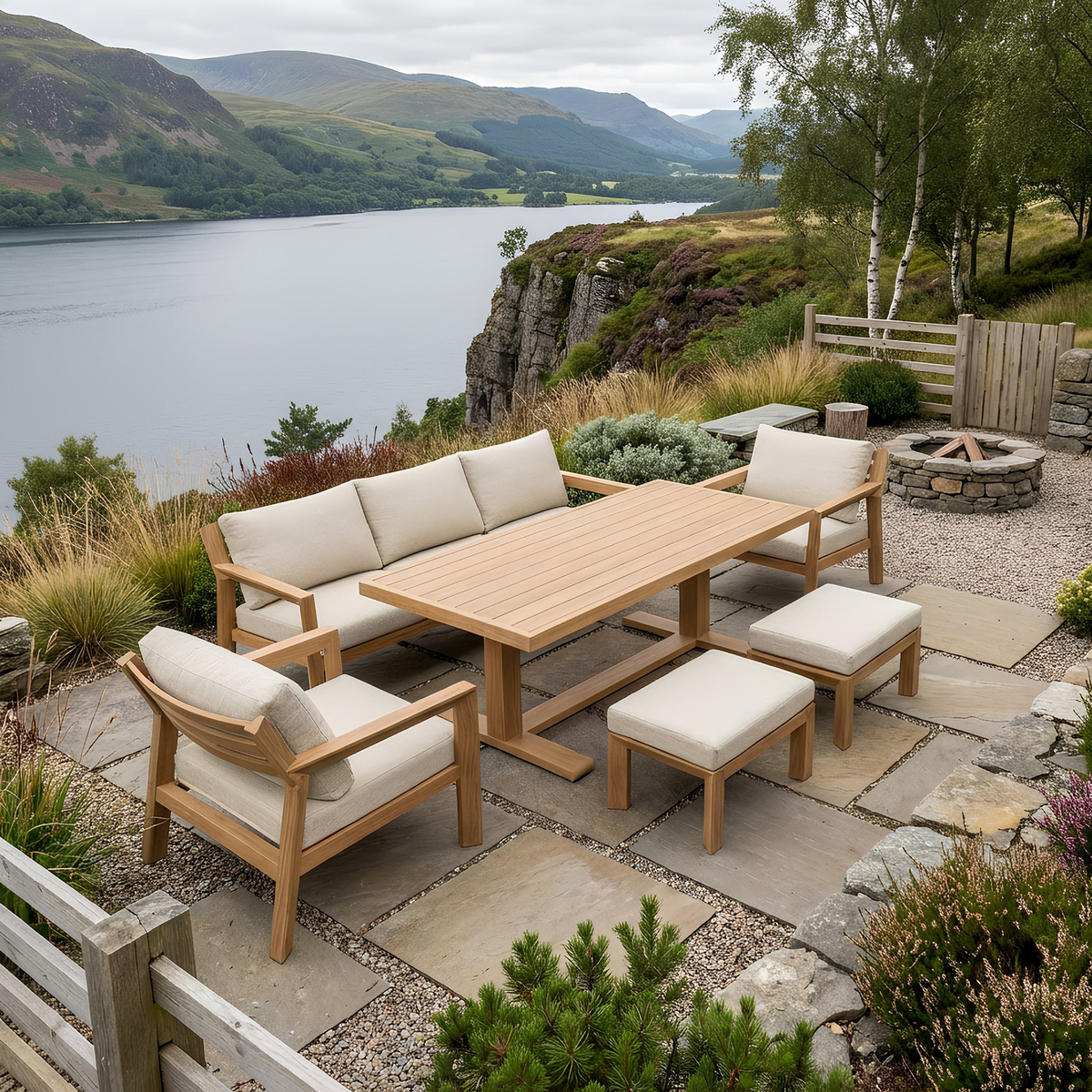 Bracken Outdoors Seville Aluminium Lounge Sofa Garden Furniture Casual Dining Set