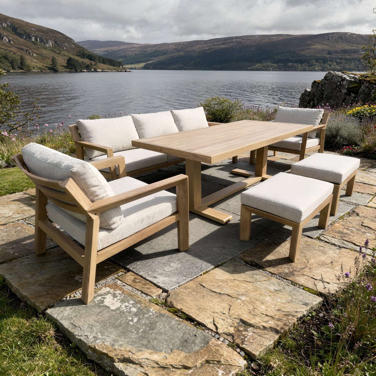 Bracken Outdoors Seville Aluminium Lounge Sofa Garden Furniture Casual Dining Set