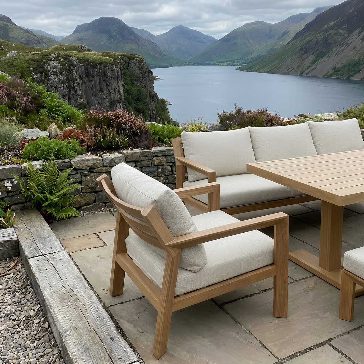 Bracken Outdoors Seville Aluminium Lounge Sofa Garden Furniture Casual Dining Set