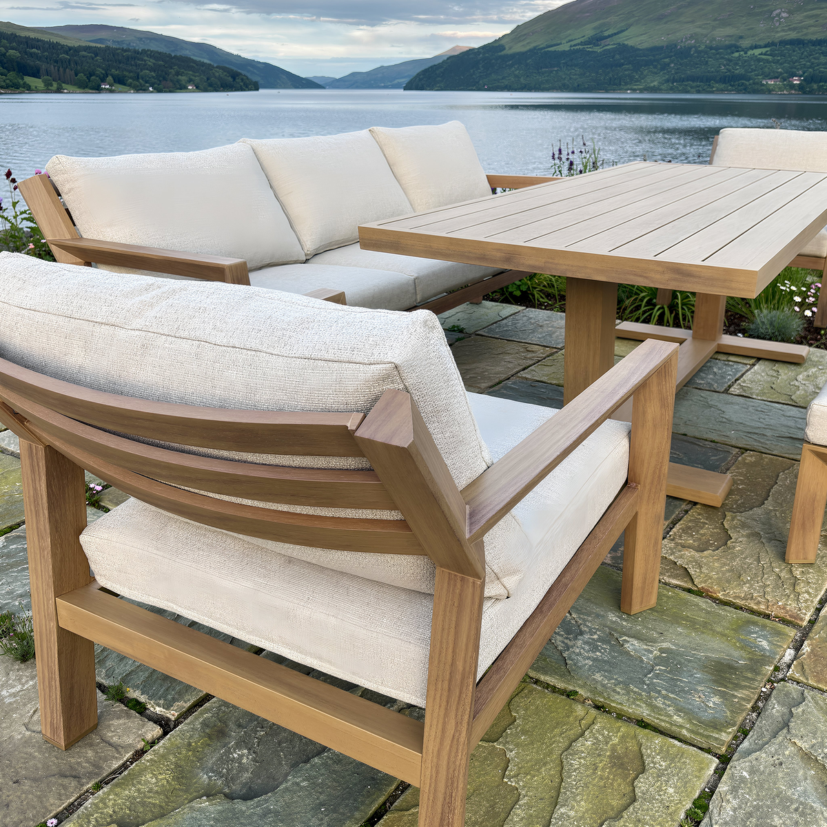 Bracken Outdoors Seville Aluminium Lounge Sofa Garden Furniture Casual Dining Set