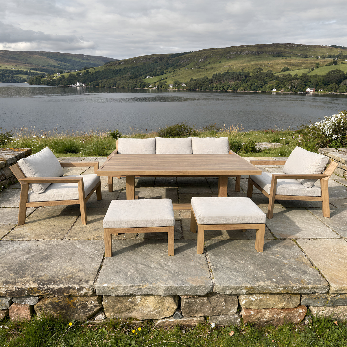 Bracken Outdoors Seville Aluminium Lounge Sofa Garden Furniture Casual Dining Set