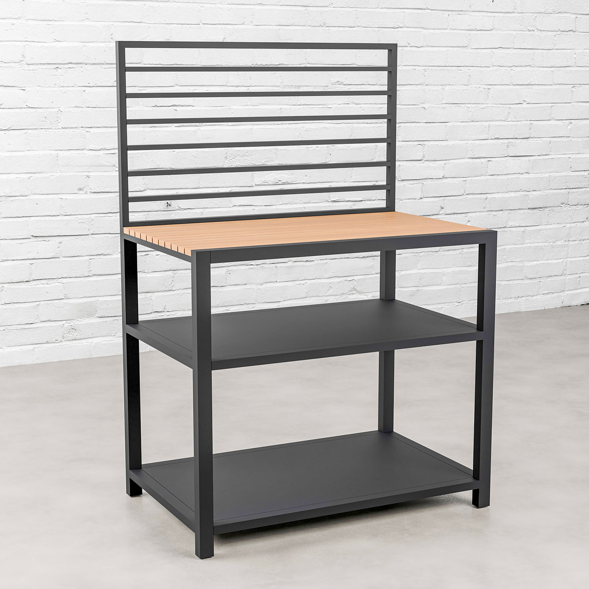 Draco Grills Scandic Aluminium Modular Outdoor Kitchen Shelf Unit with Wood Effect Top