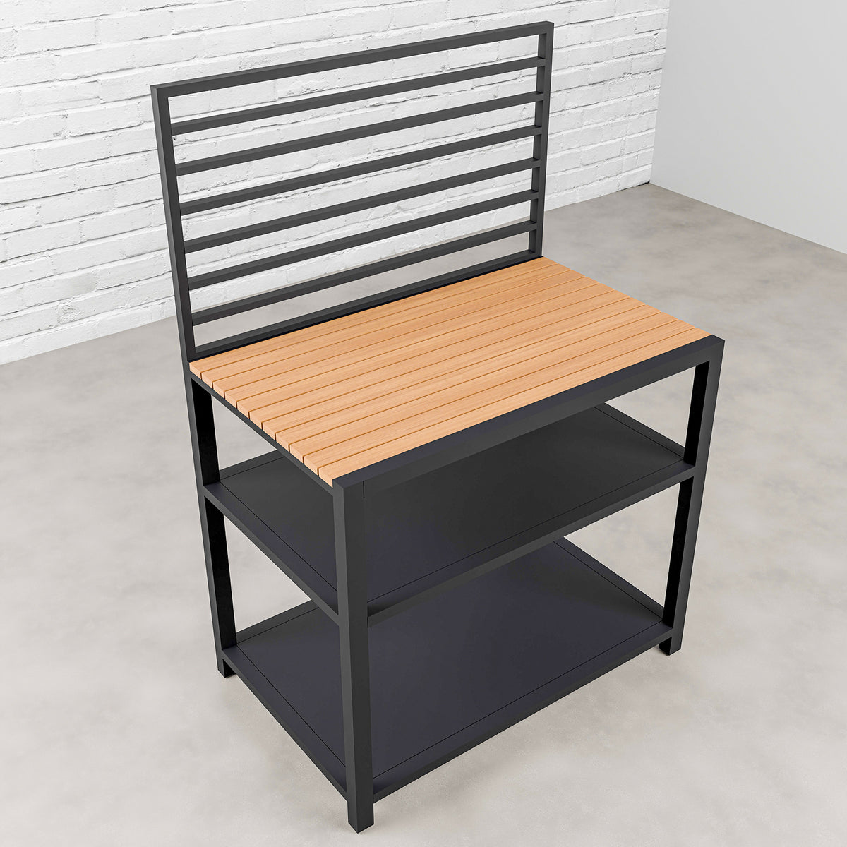 Draco Grills Scandic Aluminium Modular Outdoor Kitchen Shelf Unit with Wood Effect Top