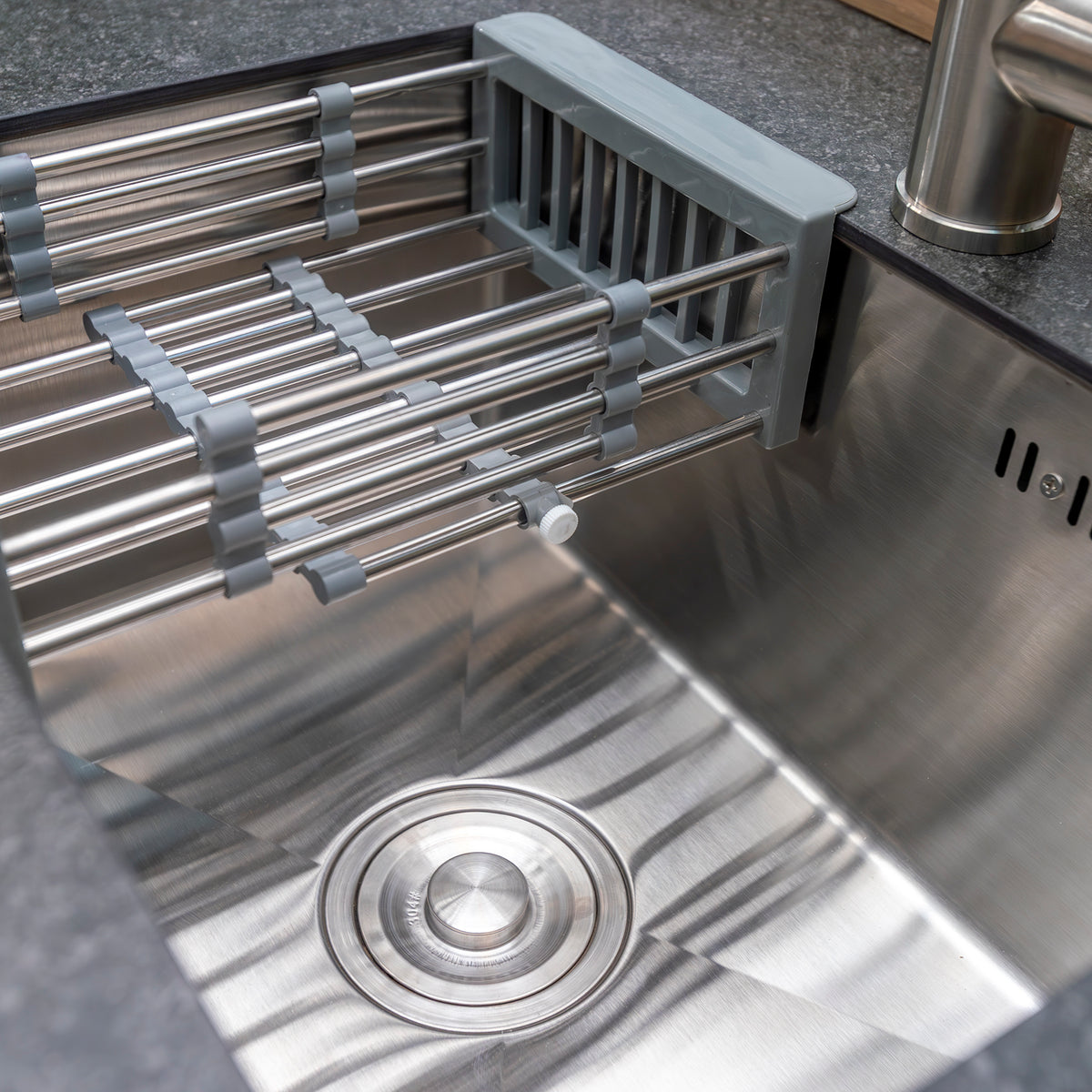 Draco Grills Teak Modular Outdoor Kitchen Sink Cabinet with Ceramic Top