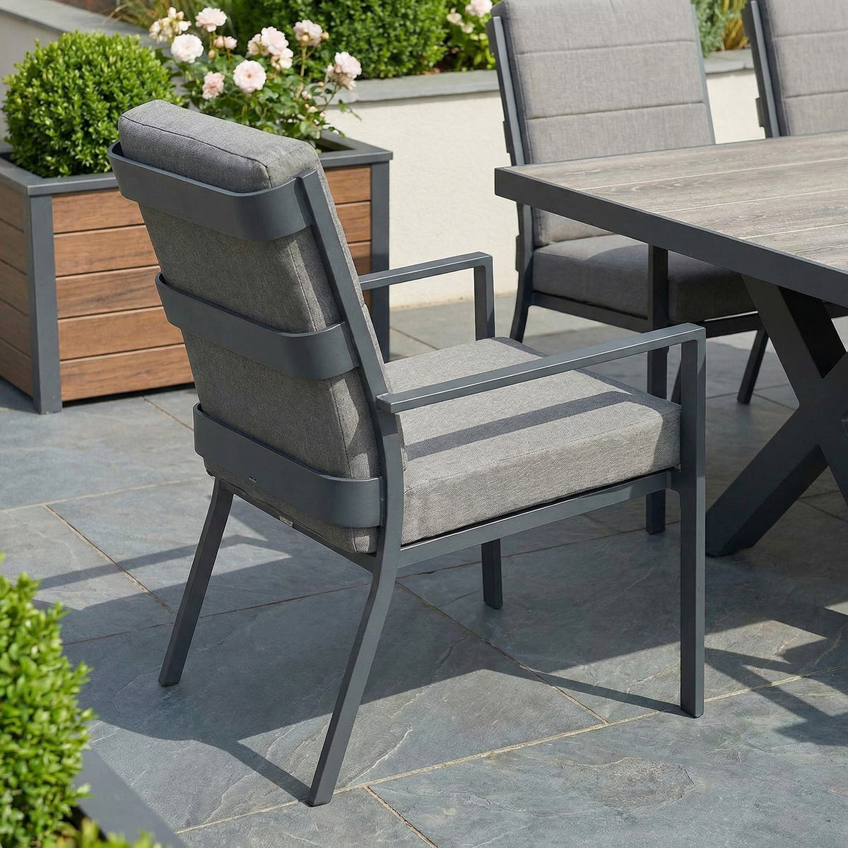 Bracken Outdoors Sydney 8 Seat Rectangular High Back Aluminium Dining Garden Furniture Set