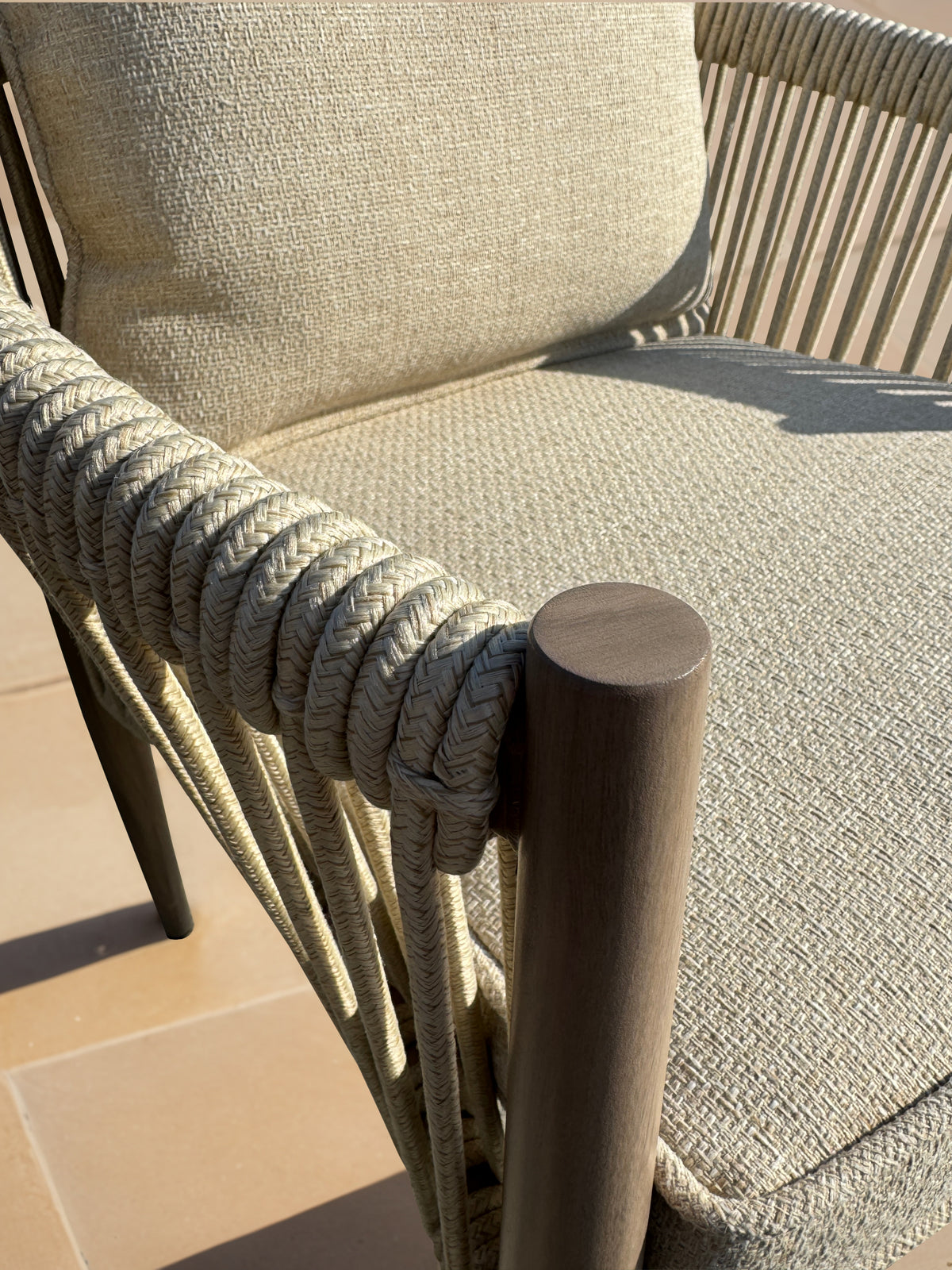 Bracken Outdoors Valencia Aluminium and Rope Rectangular 6 Seat Garden Furniture Dining Set