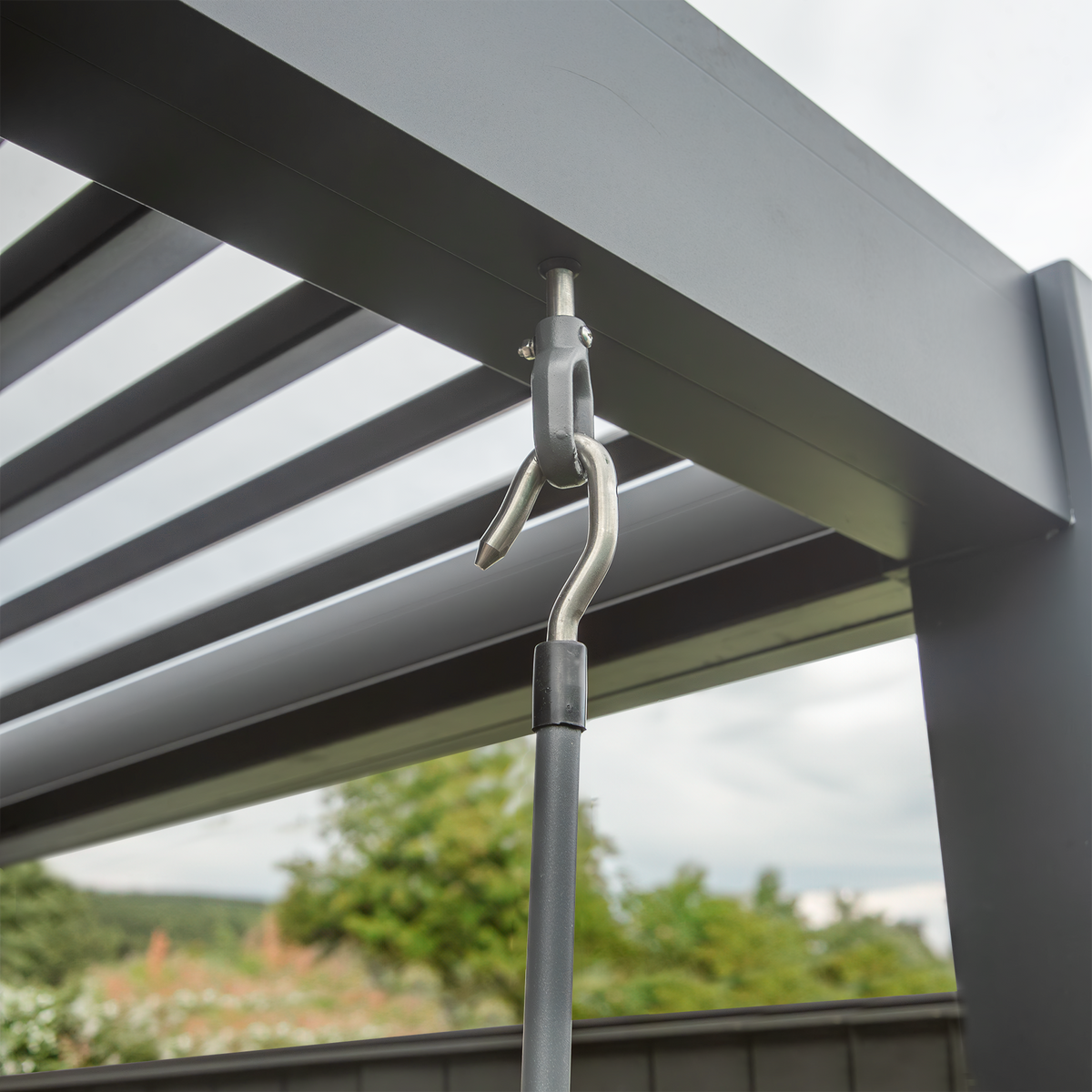 Bracken Outdoors Aurora 3m x 3m Anthracite Grey Square Garden Pergola