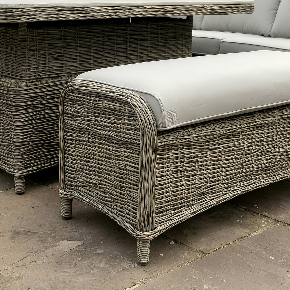 Bracken Outdoors Ashford Weave Corner Sofa with Rattan Height Adjustable Garden Furniture Set