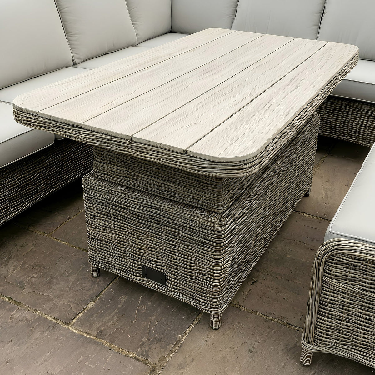 Bracken Outdoors Ashford Weave Corner Sofa with Rattan Height Adjustable Garden Furniture Set