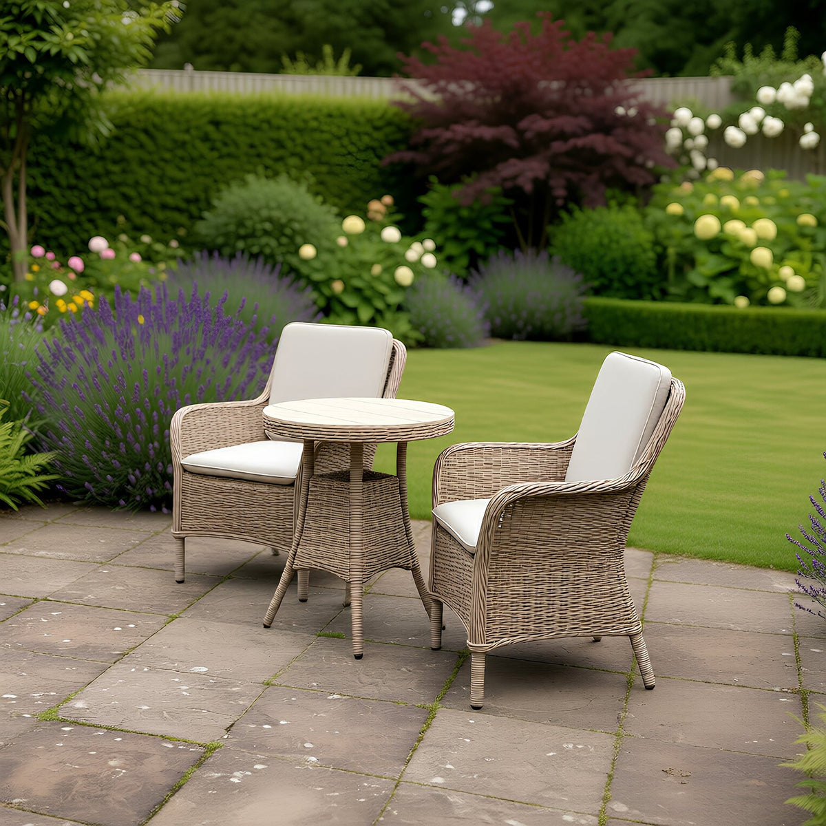 Bracken Outdoors Ashford Weave Bistro Table & Chairs Rattan Garden Furniture Set