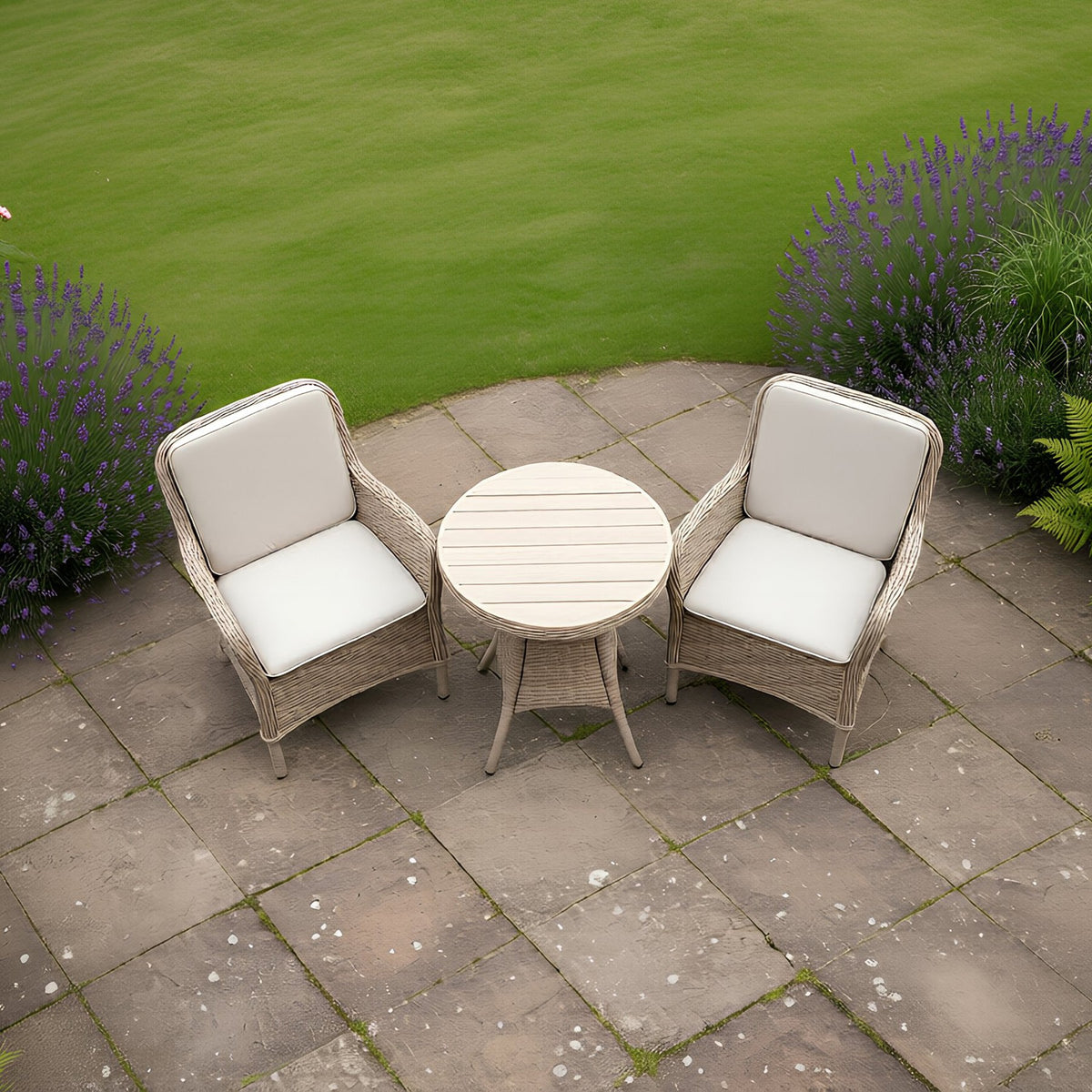 Bracken Outdoors Ashford Weave Bistro Table & Chairs Rattan Garden Furniture Set