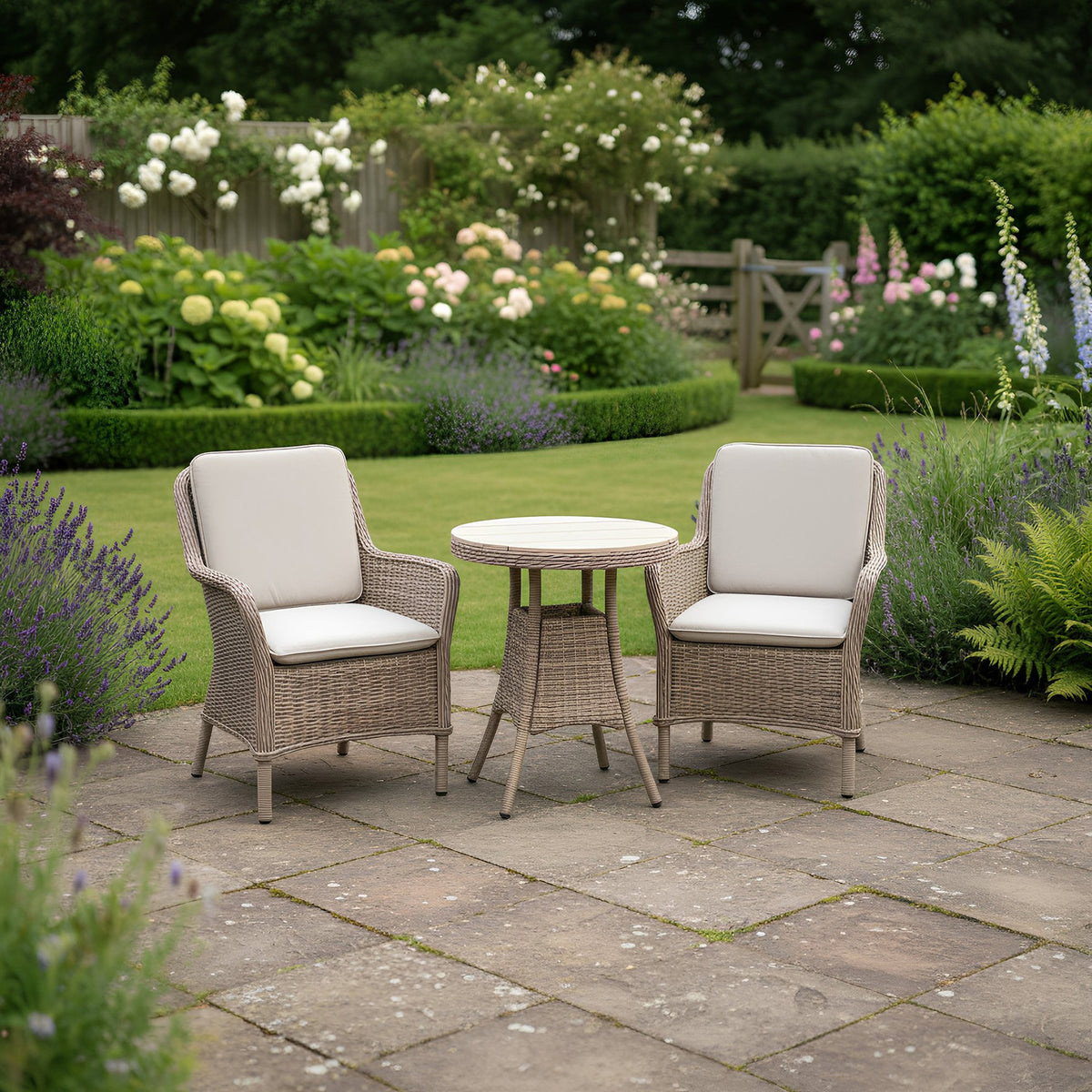 Bracken Outdoors Ashford Weave Bistro Table & Chairs Rattan Garden Furniture Set
