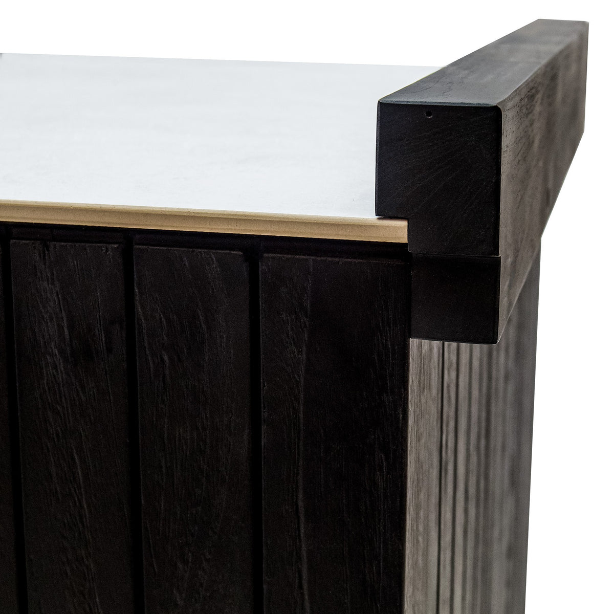 Draco Grills Teak Carbon Line Side Burner Cabinet with Ceramic Top