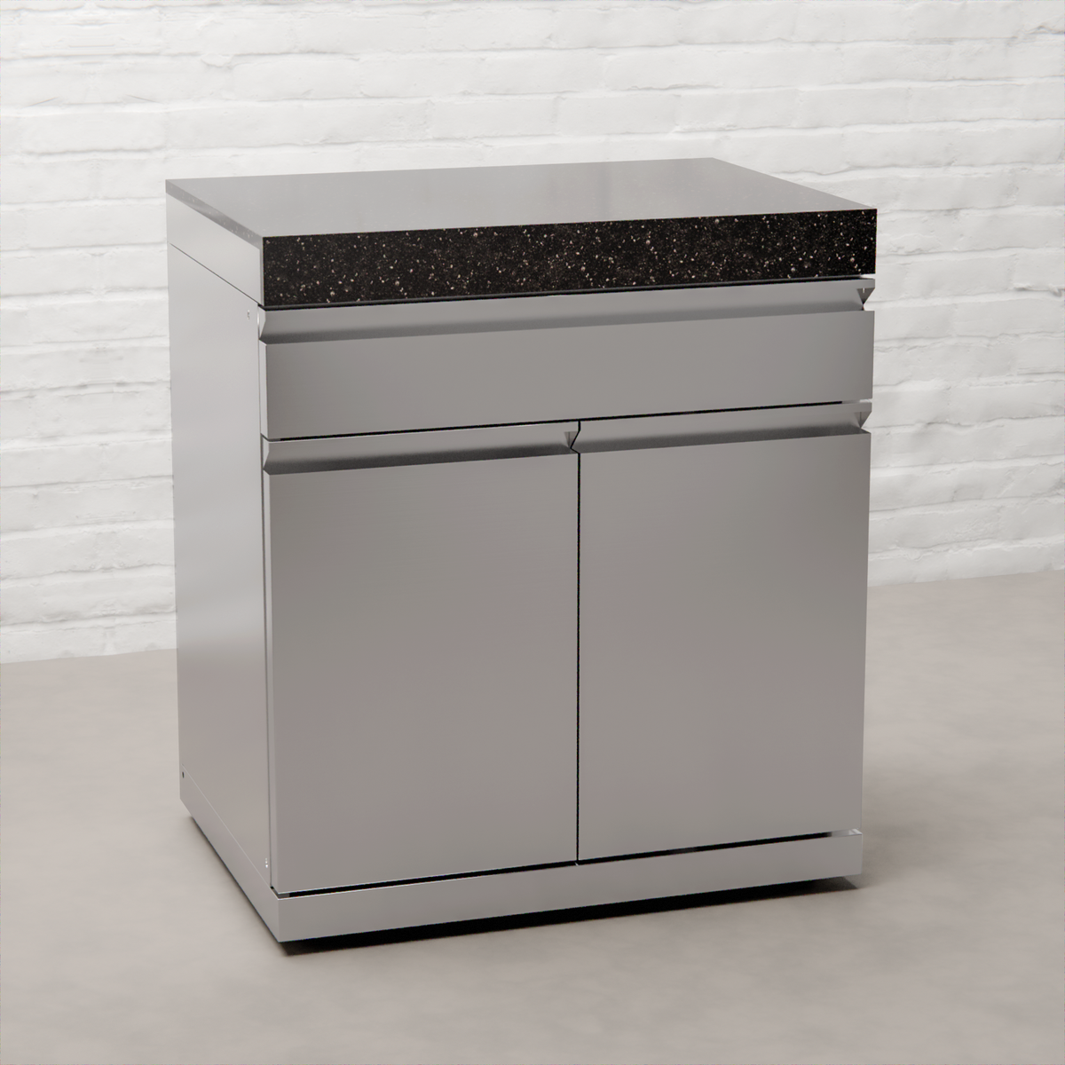 Draco Grills Stainless Steel Kamado Egg 22" Outdoor Kitchen with Double Fridge and Cabinet