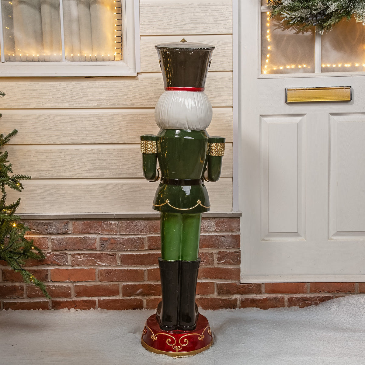 4ft Large Traditional Christmas Nutcracker Soldier Drummer Red and Green with LED Lights