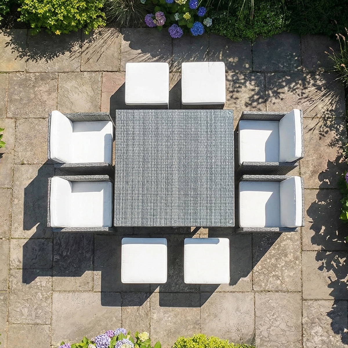 Bracken Outdoors Florida 4 - 8 Seater Grey Rattan Garden Cube Set