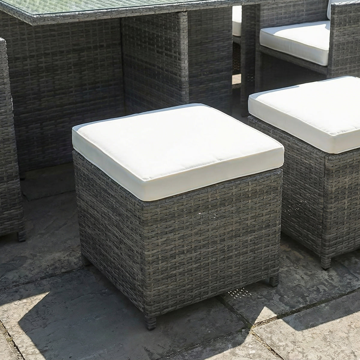 Bracken Outdoors Florida 4 - 8 Seater Grey Rattan Garden Cube Set