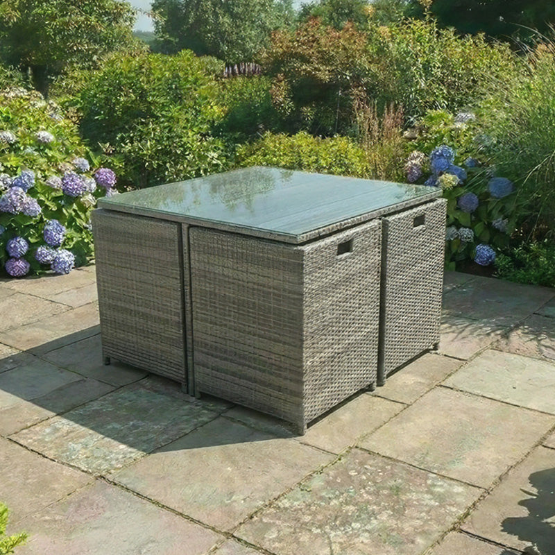 Bracken Outdoors Florida 4 - 8 Seater Grey Rattan Garden Cube Set