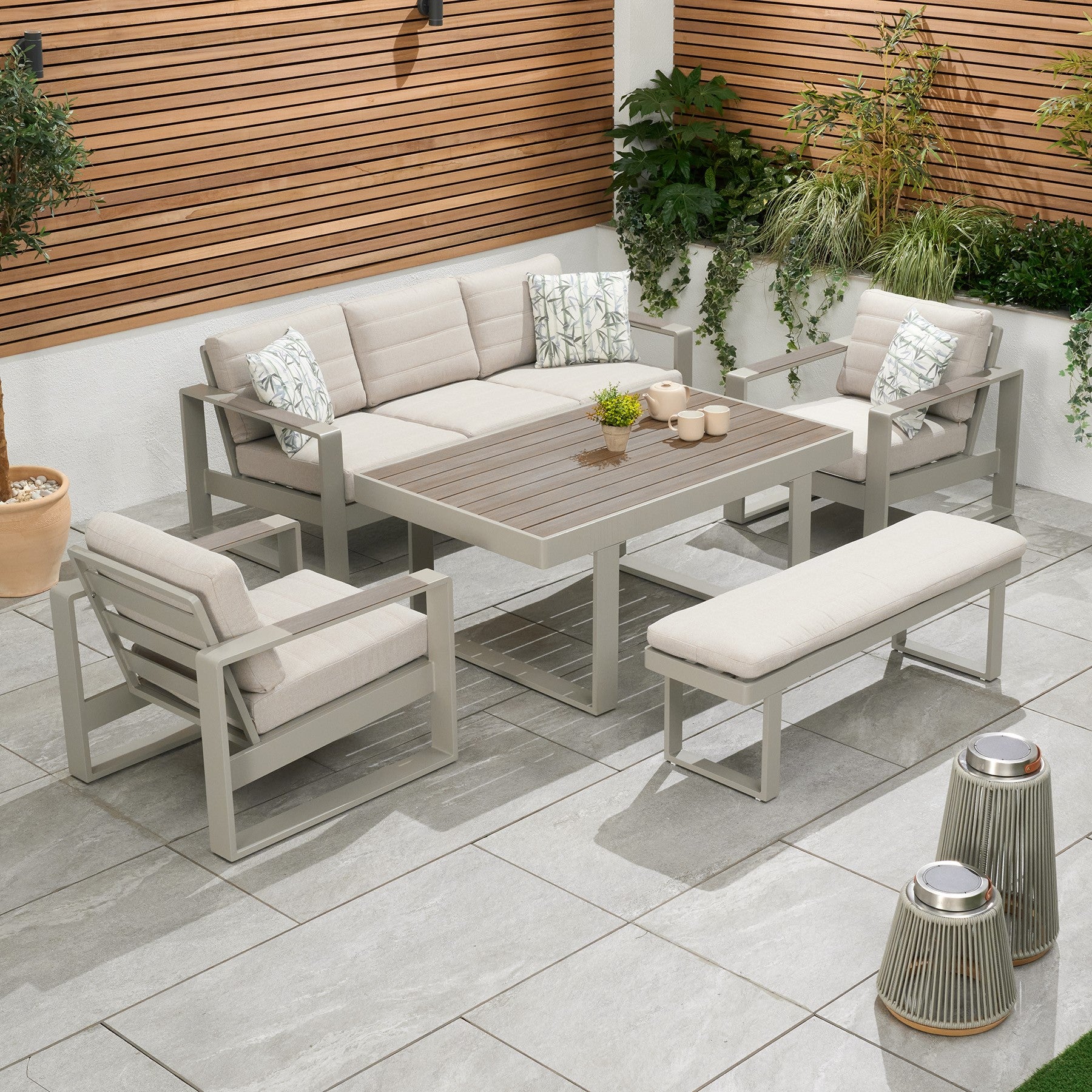 Bracken Outdoors Madison Aluminium Lounge Sofa Set with Armchairs