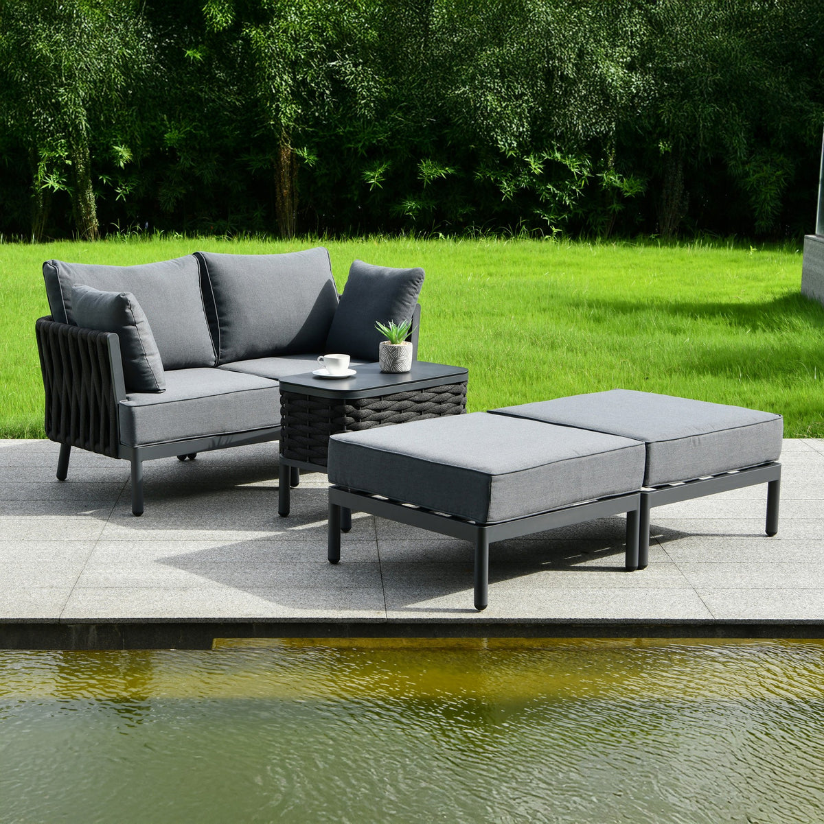 Bracken Outdoors Maldives Rope Sunbed and Sofa Garden Furniture Set