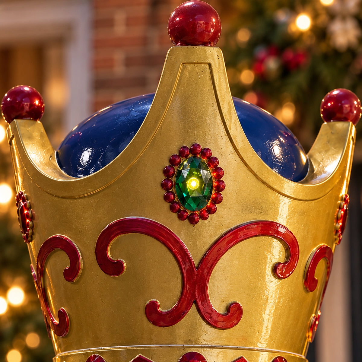 6ft Extra Large Traditional Christmas Nutcracker King - Red, Blue and Cream with LED Lights