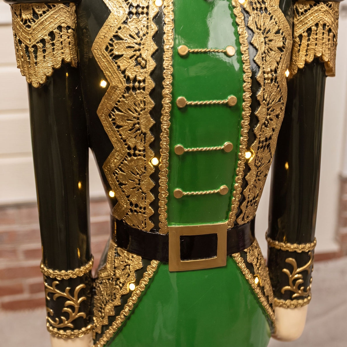 5ft Large Traditional Christmas Nutcracker Soldier - Dark Green, Red and Black with LED Lights