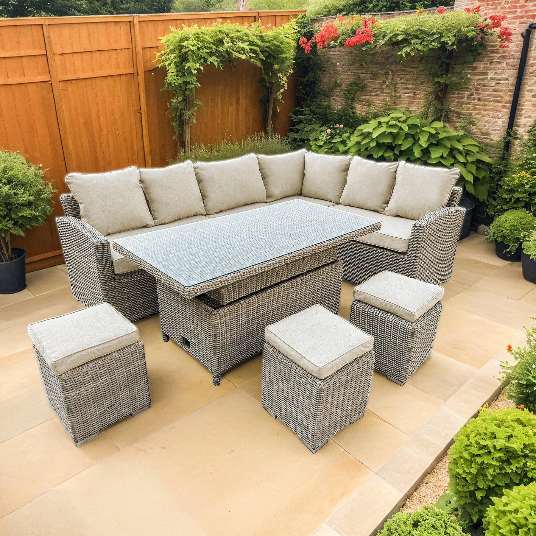 Bracken Outdoors Richmond Rectangular Corner Sofa Set with Height