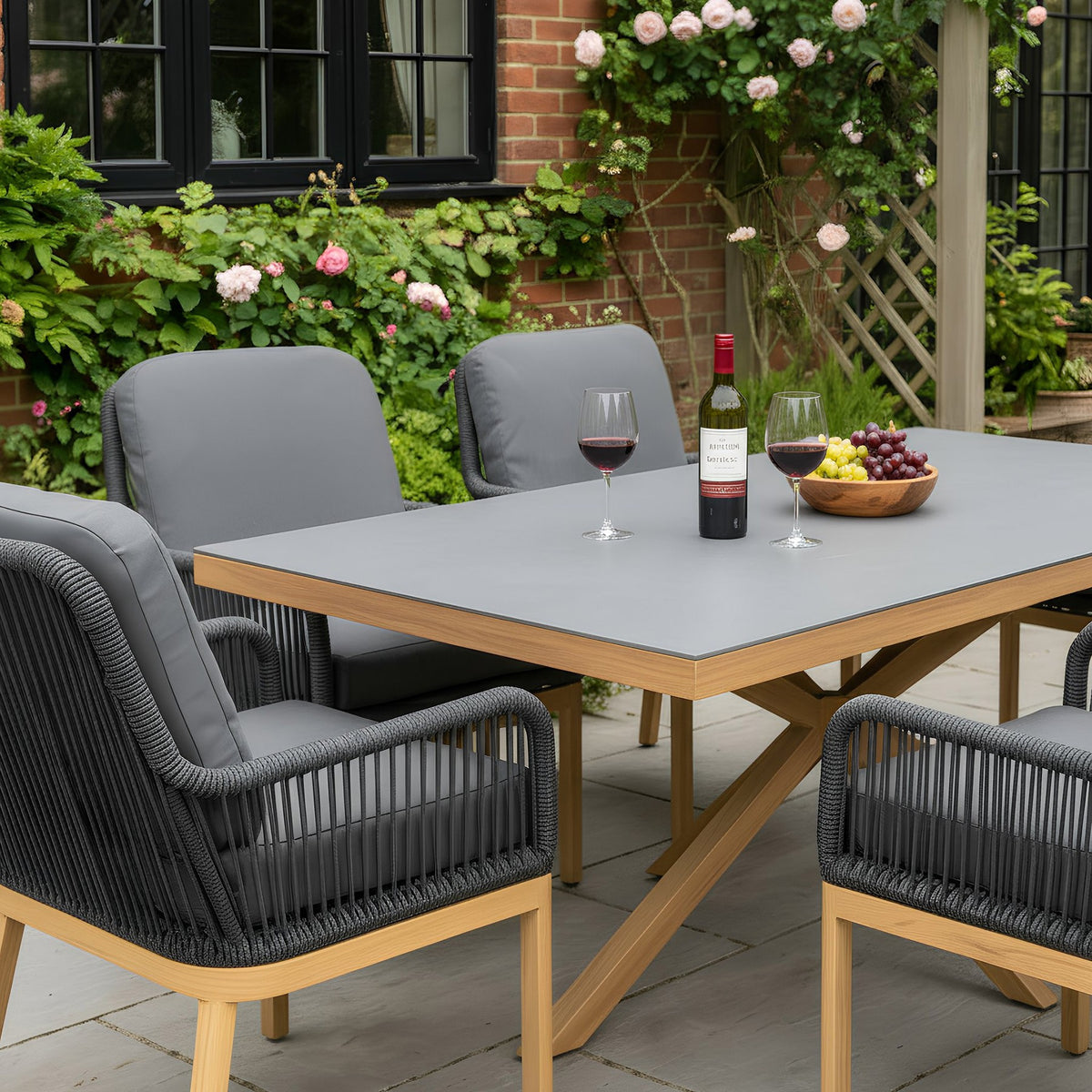 Bracken Outdoors Santiago 6 Seat Rectangular Garden Furniture Dining Set